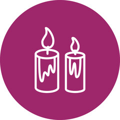 Candles Vector Line White Circles Multicolors