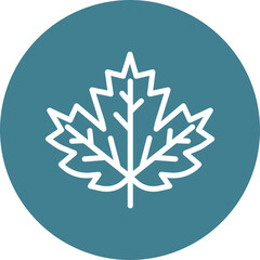 Maple Leaf Vector Line White Circles Multicolors