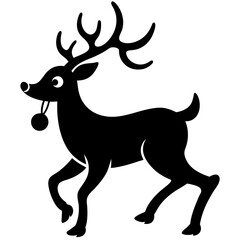 Festive silhouette of reindeer with an ornament a classic Christmas symbol conveying holiday cheer and traditional design elements perfect for seasonal graphics