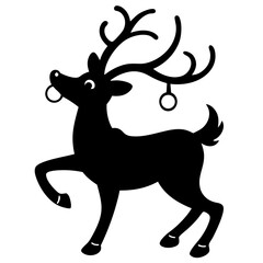 Stylized Reindeer Silhouette with Ornaments Holiday Design Perfect for Christmas Decorations and Winter Season Projects