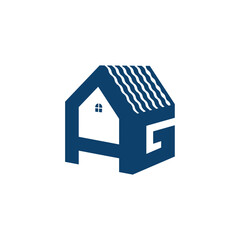 blue house icon with