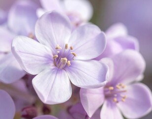 Obraz premium Close-up of delicate, light purple flowers