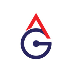 Creative and Minimalist Modern Monogram AG or GA Letter Logo.