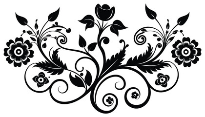 Obraz premium Elegant Floral Ornament Vector Decorative Pattern
