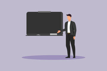 School Teacher blackboard Concept. Colored flat vector illustration isolated