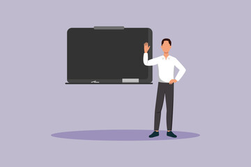 School Teacher blackboard Concept. Colored flat vector illustration isolated