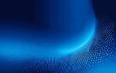 Blue Abstract Background with Dots and Curved Lines