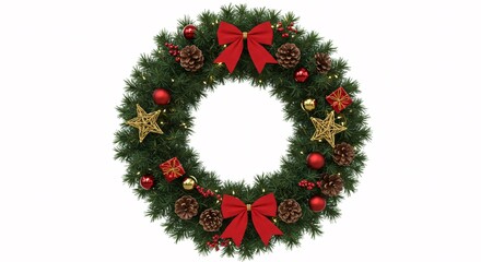 Christmas wreath on a white background