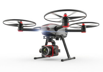 Modern drone with camera gimbal and propellers