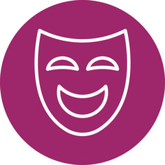 Costume Performer Vector Line White Circles Multicolors