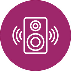 Sound System Vector Line White Circles Multicolors