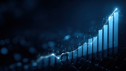 Abstract graphic of a rising bar chart