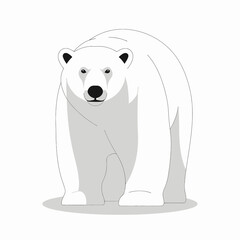 Cartoon Illustration of a Standing Polar Bear