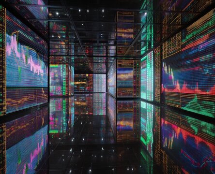 Digital data room with mirrored walls