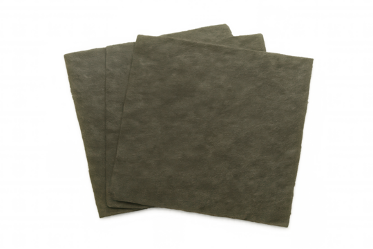 Close-up of dried seaweed sheets, capturing texture and color, isolated on transparent background