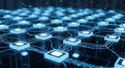 Interconnected Network - A Futuristic Web of Data and Technology.