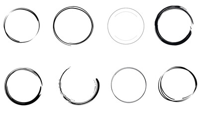 Circle Border Outline Vector Set Round Frame Shapes and Circular Design Elements