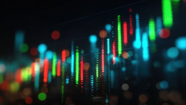 Abstract financial chart display