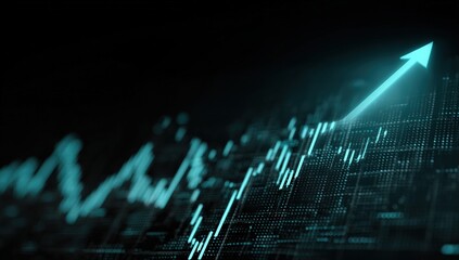 Abstract financial chart with upward trend