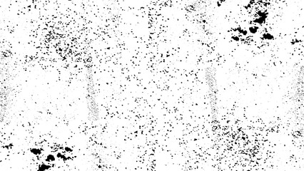 Distressed white grainy halftone texture. Dust overlay textured, Black and white seamless pattern effects and rusted black background. Vector illustration
