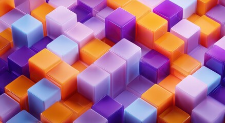 Obraz premium Abstract geometric pattern of colorful cubes