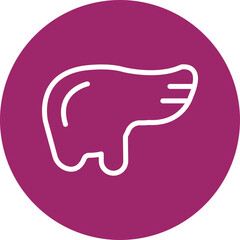 Liver Vector Line White Circles Multicolors