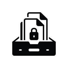 Black solid icon for document storage