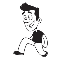 Handsome Man Black and White Illustration Vector Image Male Portrait Fashion Sketch Line Art Design	
