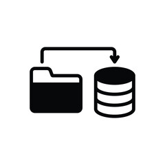Black solid icon for data backup