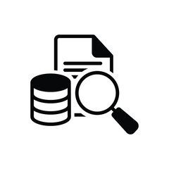 Black solid icon for data retrieval