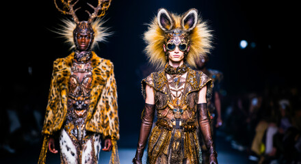 Fototapeta premium animal fashion parade wild nature model modern