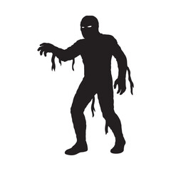 Obraz premium Mummy black silhouette vector illustration on white background