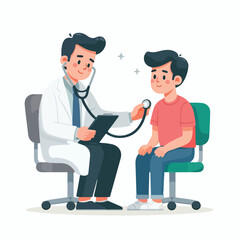 Doctor checking patient with stethoscope