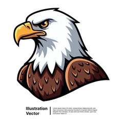 Majestic bald eagle head vector mascot design, a powerful symbol of freedom and strength