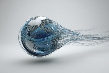 Abstract representation of Earth with digital connections
