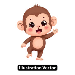 Adorable Animated Monkey Character for Playful Kids' Content and Whimsical Designs