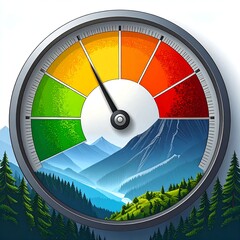 Mountain landscape gauge app icon
