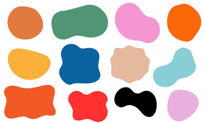 Colorful Abstract Blob Shape Vector Set Organic Fluid Rounded Design Elements