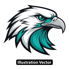 Bold and powerful eagle head mascot vector illustration, a symbol of strength for sports teams