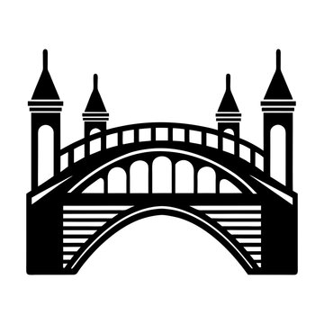 black bridge silhouette architecture design clip art preview