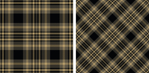 Seamless brown color check pattern. Repeating patern plaid. Checkered design for prints. Repeated tartan fabric. Vector scottish fabriс. Ekose texture. Madras flannel. Checker line. Stripe gingham