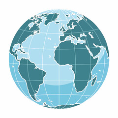 Fototapeta premium Globe Showing Earth and World Map with All Countries Vector Illustration