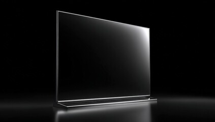 Sleek black television on a stand