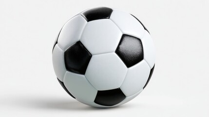 Fototapeta premium A Classic Soccer Ball on a Clean White Background Symbolizing Team Spirit and Athletic Competition in a Minimalist and Modern Style for Sports Enthusiasts