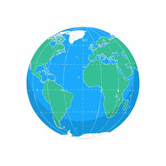 Globe Showing Earth and World Map with All Countries Vector Illustration