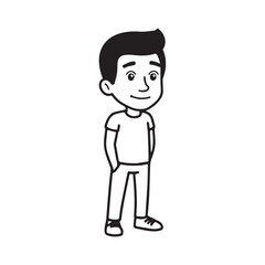 Handsome Man Black and White Illustration Vector Image Male Portrait Fashion Sketch Line Art Design	
