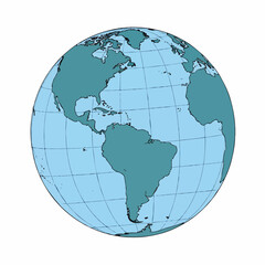Globe Showing Earth and World Map with All Countries Vector Illustration