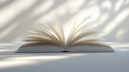 Open book, sunlight, shadows, peaceful, study, learning, background, interior, Still life