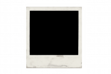 Blank, worn instant photo with transparent background, perfect for showcasing your images or designs
