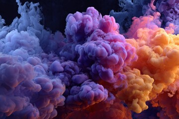Abstract ink explosion in vibrant hues